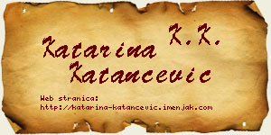 Katarina Katančević vizit kartica